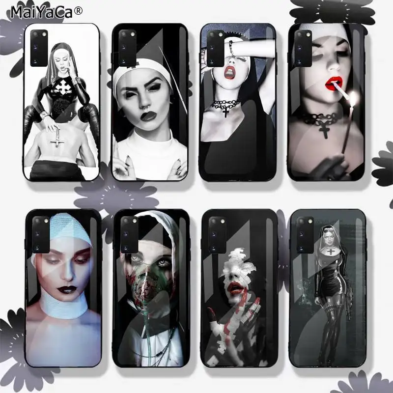 Чехол для телефона Sister Style Nun Sexy Girl из закаленного стекла Samsung S6 7 8 9 10 20 edge plus E A7 2018 S10