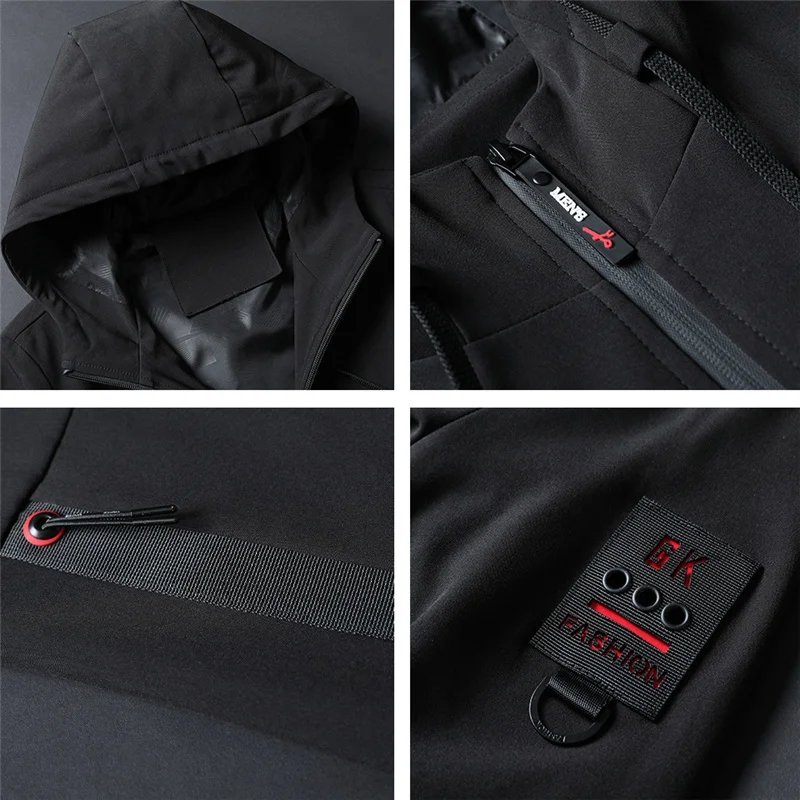 BOLUBAO Spring Men's Windbreaker Jacket Lightweight Fashion Outdoor Waterproof Long Hooded Jackets Male Windproof Casual Trench
