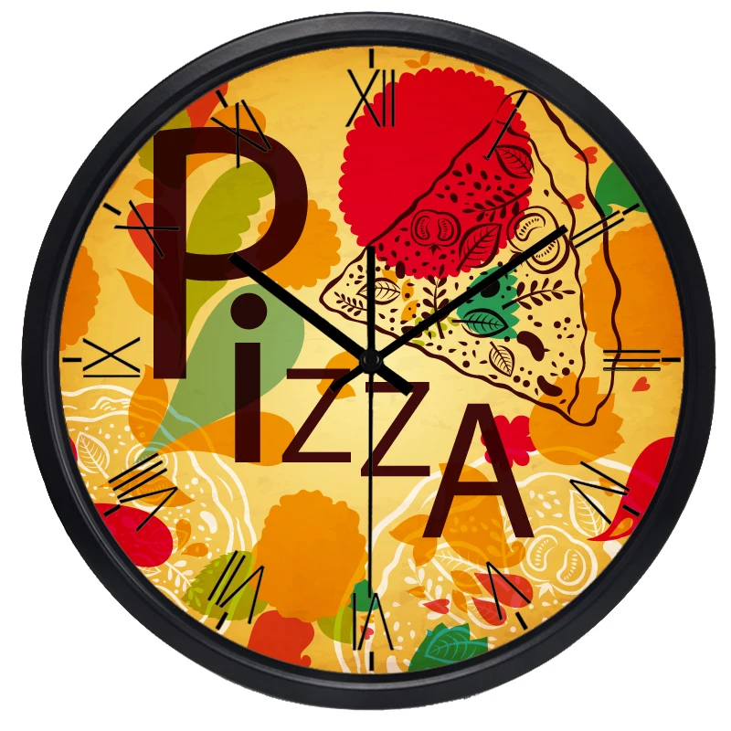 Different Tastes Pizza Time Modern Wall Clock Italy Dreams Kitchen Home Decor Neapolitan Style Italian Food Art Gastronome Gifts | Дом и сад