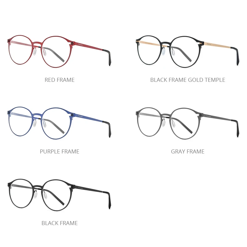 FONEX Pure Titanium Glasses Frame Women Retro Round Eyeglasses 2020 New Men Antiskid Screwless Eyewear 8530