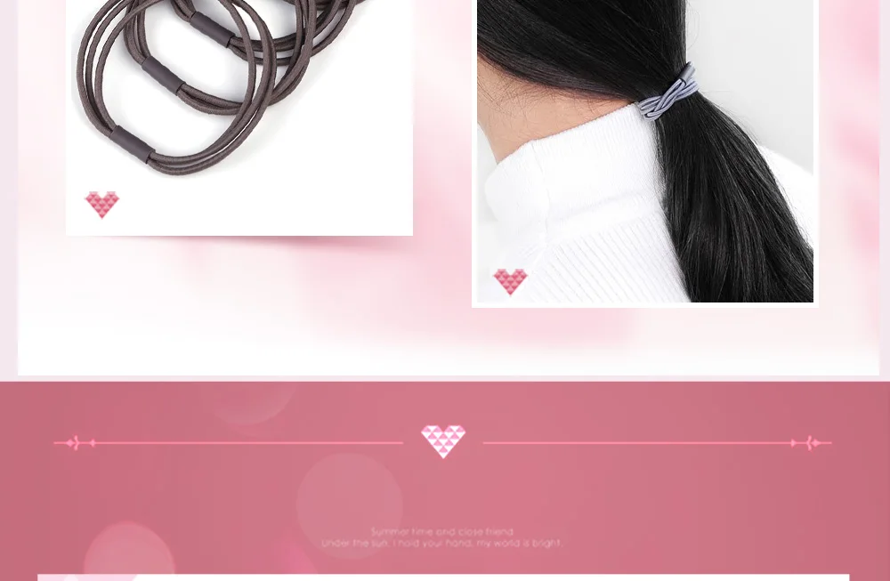 10 Teile/los Grundlegende Frauen Mädchen Haar Bands Elastische Gummiband Einfache Mode Haar Zubehör Drei Stränge Scrunchies Halter Geschenke – Detail 13