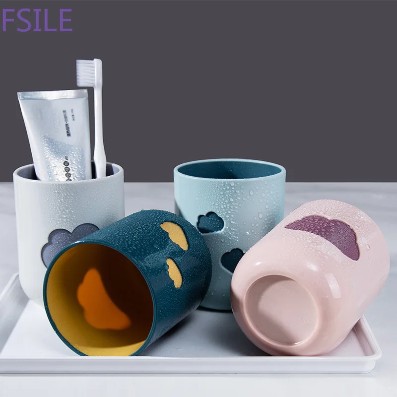 400ml Fsile Creative 4 Color Environmental Protection Cloud Cup Couple Toothbrush Cup Crock Cup Home Water Cup Washing Cup