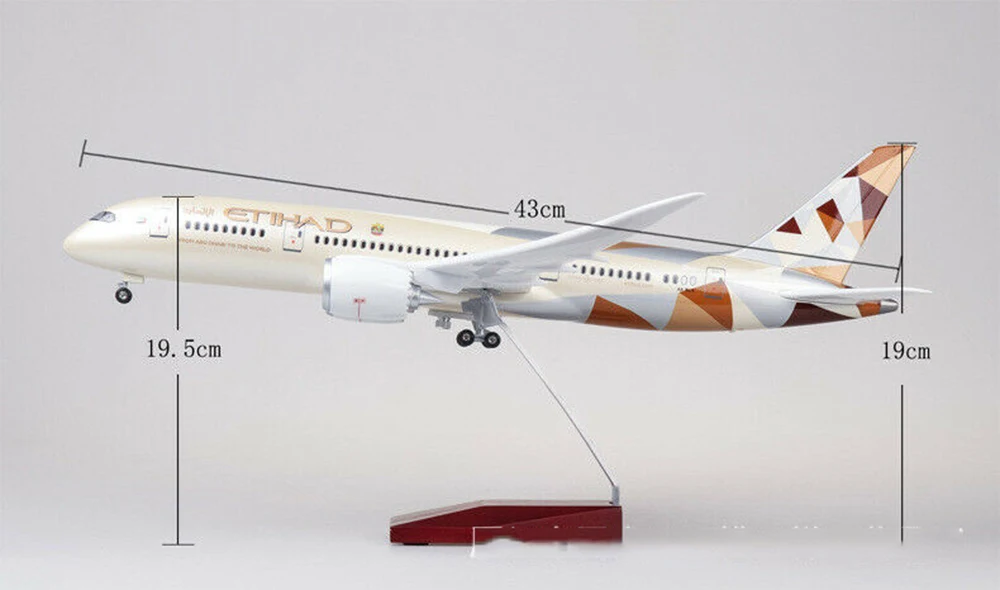 Этихад авиалинии Боинг 787 Passange самолет с светодиодный свет аль-Иттихад самолет светодиодный световой самолет B787 ВВС модель