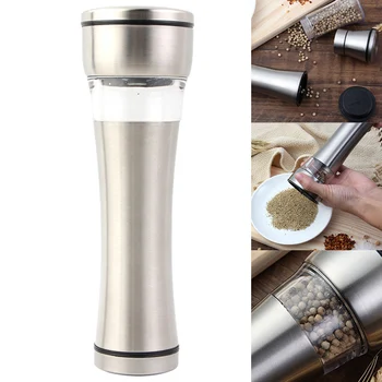 

304 Stainless Steel Grinder Adjustable Coarseness Peppercorn Salt Mill Shakers can CSV