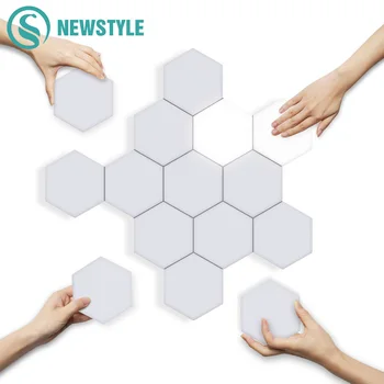 

DIY Quantum Lights LED Hexagonal Lamps Wall Lamp Creative Geometry Light Smart Dimmable Touch Sensitive Modular Lighting