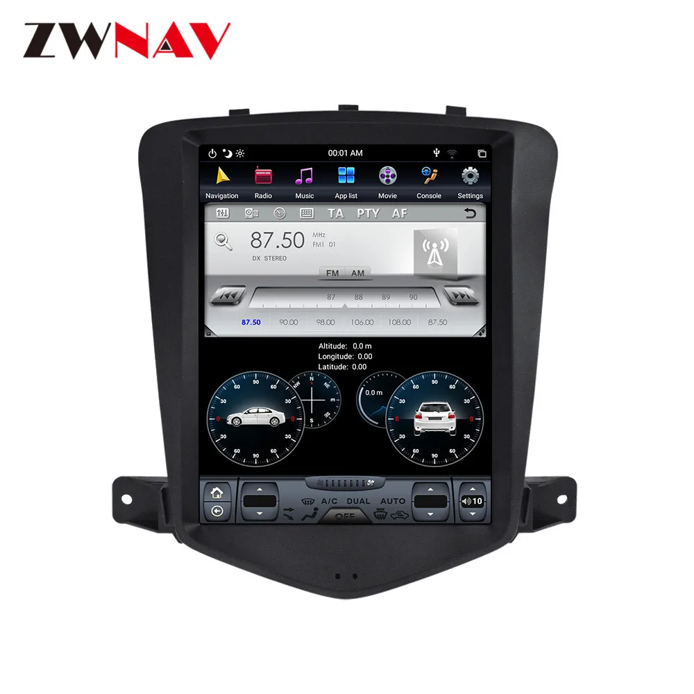 Best Tesla style 4GB DSP Android 9.0 Car GPS Navigation For Chevrolet CRUZE 2008-2012 head unit Multimedia Player radio tape recorder 10