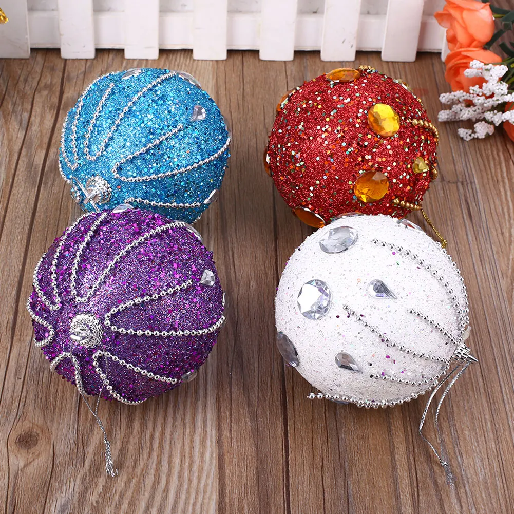 Christmas Tree Foam Glitter Ball Festival Xmas Ornaments Multicolor Creative