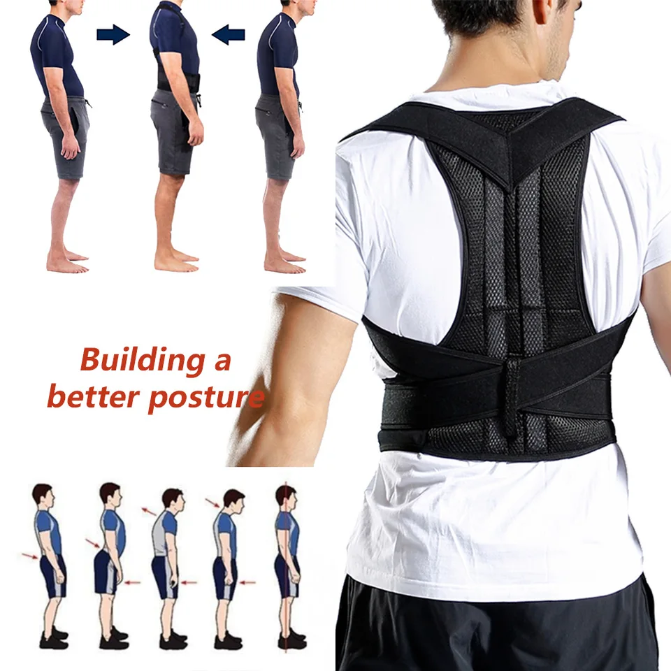 Adjustable Posture Corrector Back Support Belt Shoulder Back Brace Lumbar  Spine Support Belt Posture Correction For Adult - Price history & Review, AliExpress Seller - DeMoce Official Store