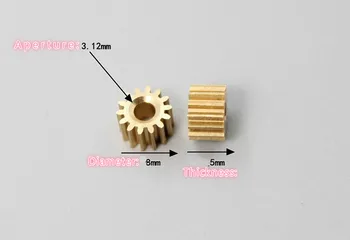 

3.17MM motor shaft copper gear 14 gear brass spindle gear Toy Fittings 5 Series DC motor DIY model toy metal gear