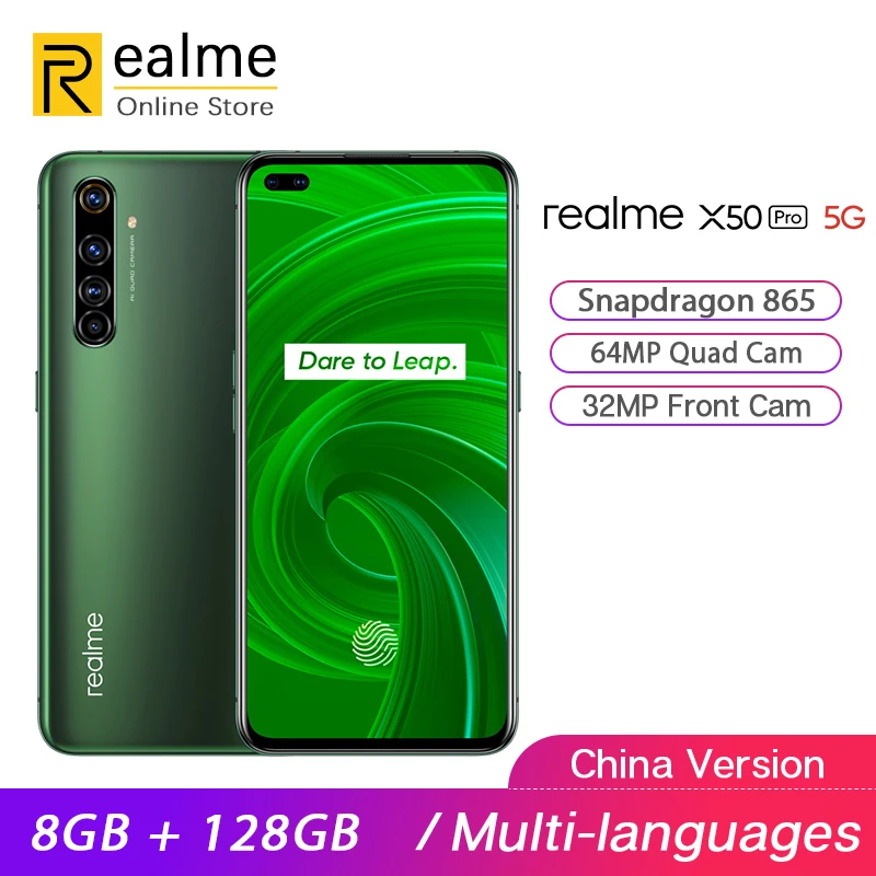 Оригинал Realme X50 Pro 5G телефон Snapdragon 865 смартфон 8 ГБ 128 Гб мобильный 6 44 'ྖ Гц 64MP