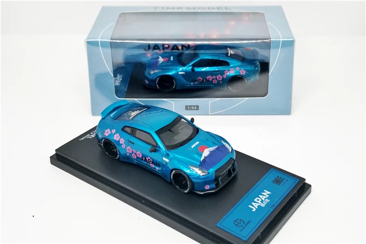 Goede 1 64 tijd Model Nissan GTR R35 Japan Mount Fuji Sakula Diecast Model Auto