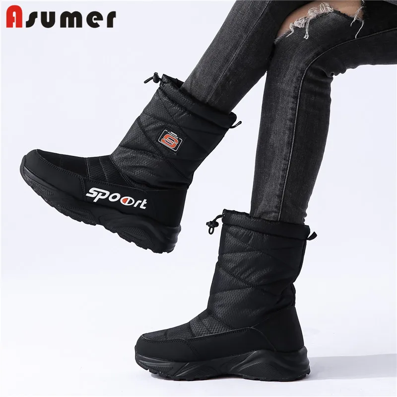 Женские сапоги на меху ASUMER зимние до середины икры платформе большой размер 36-41 |