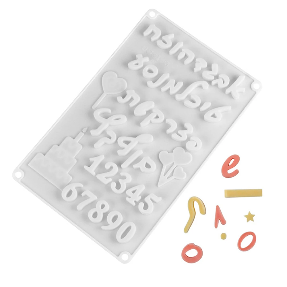 Random Color DIY Hebrew Letters Arabic Numbers Silicone Chocolate Mold For Baking Cake Decorating Tool Bakeware Tools | Дом и сад