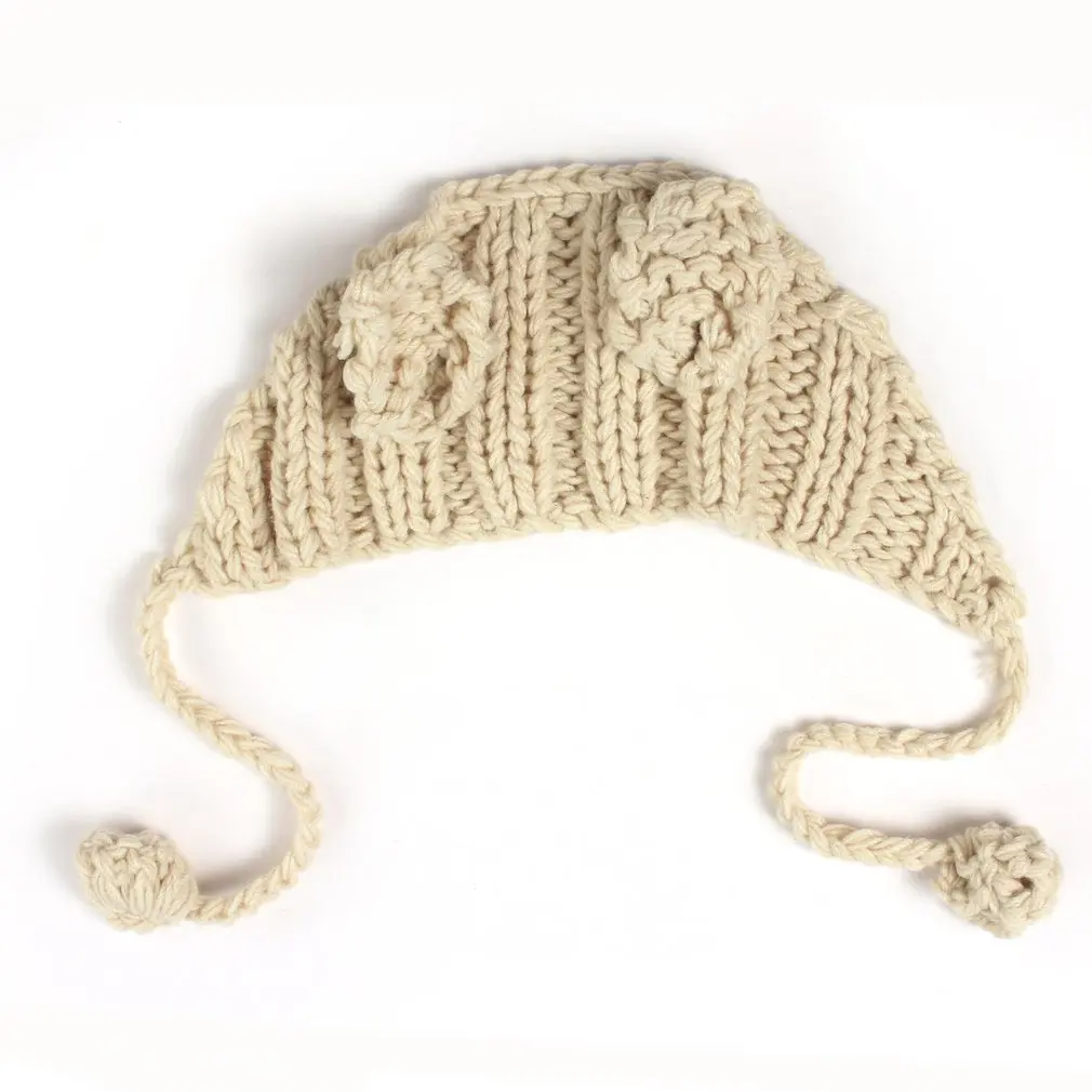 

Newborn Photography Props Baby Girl Photo Shoot Knit Beige Headband Handmade Knit Photography Accessories
