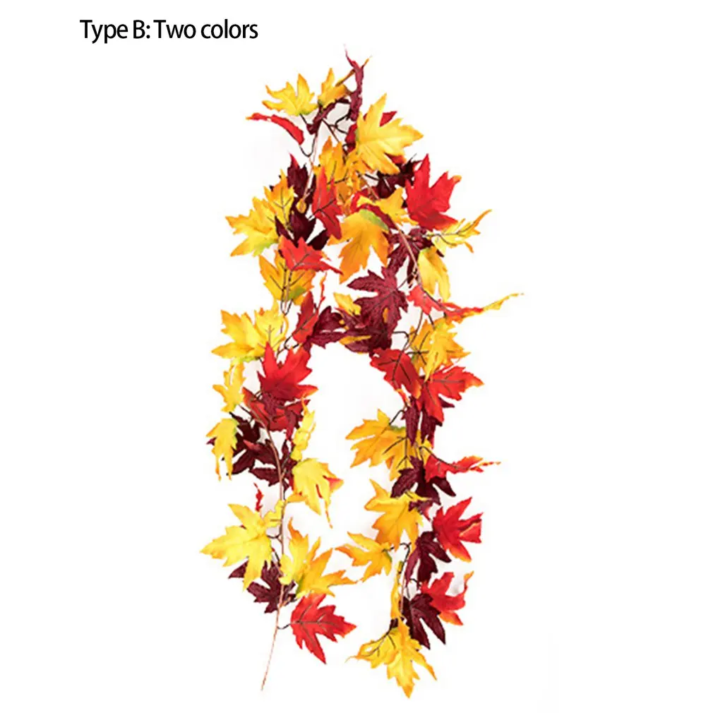 

180cm Maple Leaf Rattan Decoration Autumn Colorful Maple Leaf Rattan Simulation Autumn Colors Maple Leaf RattanThanksgiving