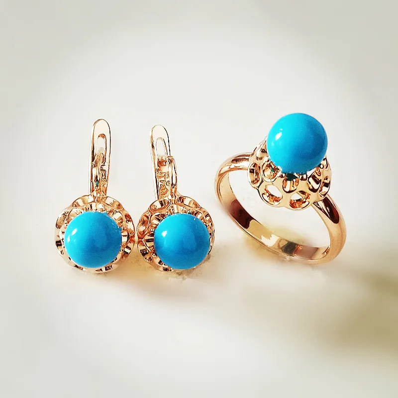 Женские Ювелирные наборы новые розовые золотые браслеты с Цвет имитация-звон Femme