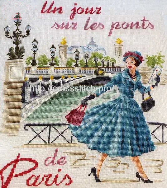 10-(14CT) LBP журнал-paris blue girl счетная вышивка крестиком 11CT 14CT 18CT наборы для вышивки