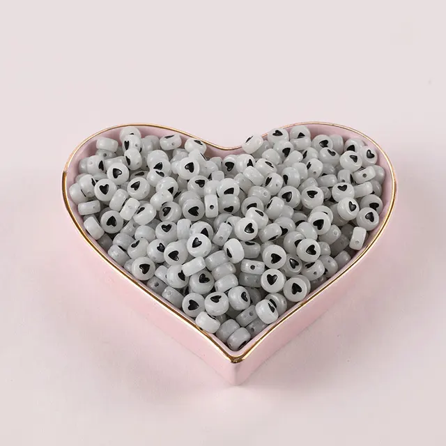 100/200/500pcs Heart Beads For Jewelry Making Acrylic Mixed Beads With Letters For Bracelet Handmade Diy Bracelet Necklace 2021 4x7mm 33