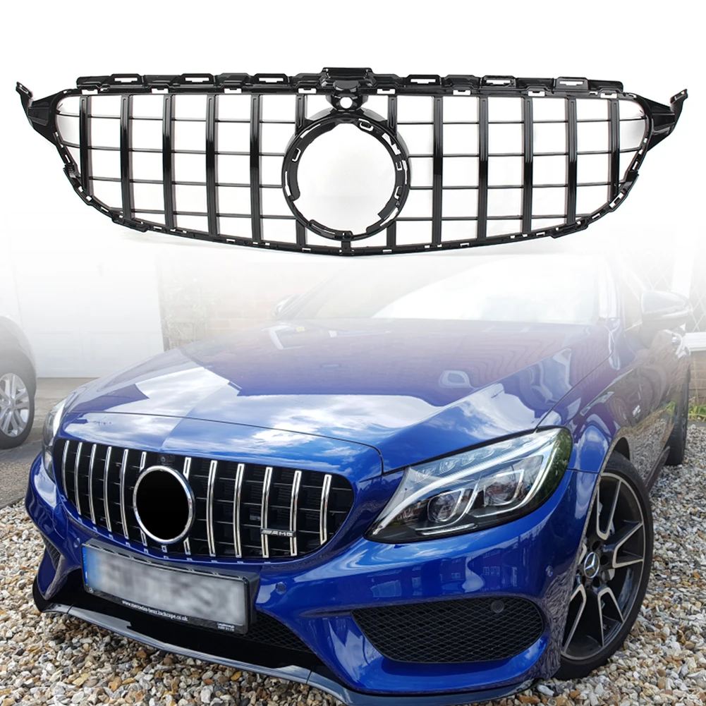 Передняя решетка GT R для Mercedes Benz W205 C Class C200 C250 C300 C350 W/камера модели 2019 2020 без
