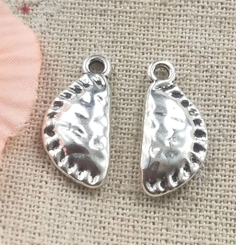 티베트 실버 만두 펜던트, 보석 찾기 공예, 21x10mm, C4997, 93 개