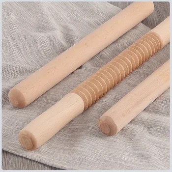 

Solid Wood Rolling Pin,Beech Pressing Stick,Spiral / Rounded Pizza Tool,Baking Tool,No Paint and No Wax,29/35/39cm