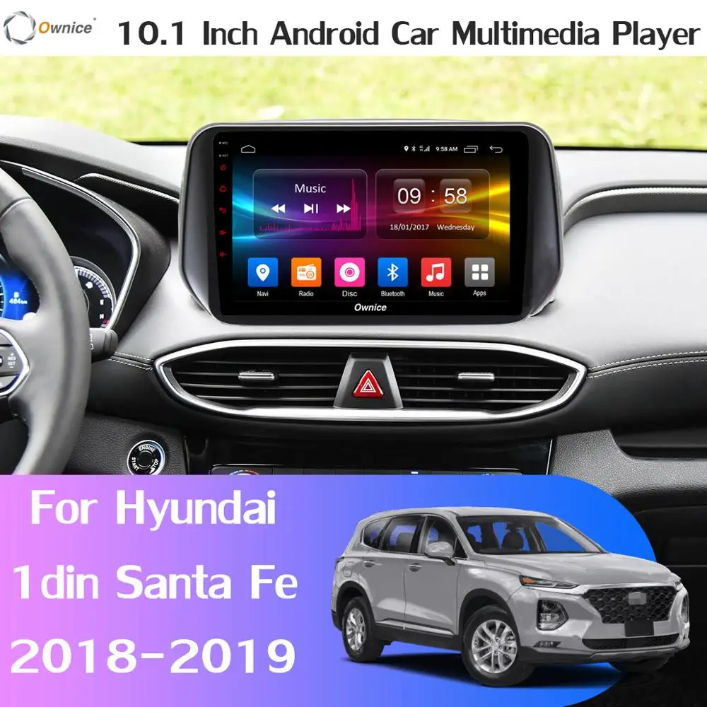 Top 1 din 360° Camera Android 9.0 4+64G GPS Radio CarPlay DSP SPDIF Car Multimedia Player For Hyundai Santa FE SantaFE XL 2018 2019 1