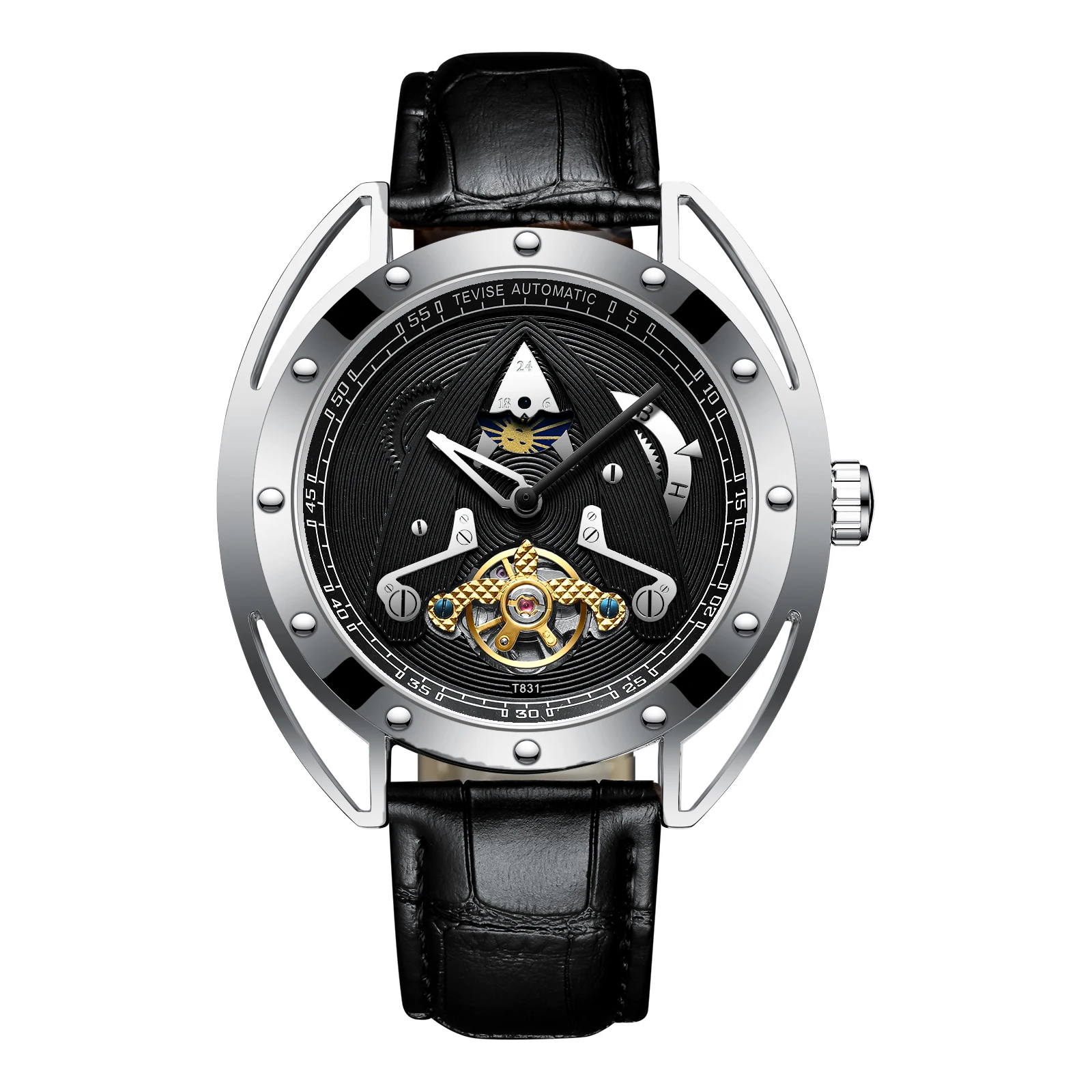 TEVISE Элитный бренд автоматические механические Для мужчин часы Для мужчин Tourbillon Fathion спортивные Бизнес часы Relogio Masculino horloges mannen