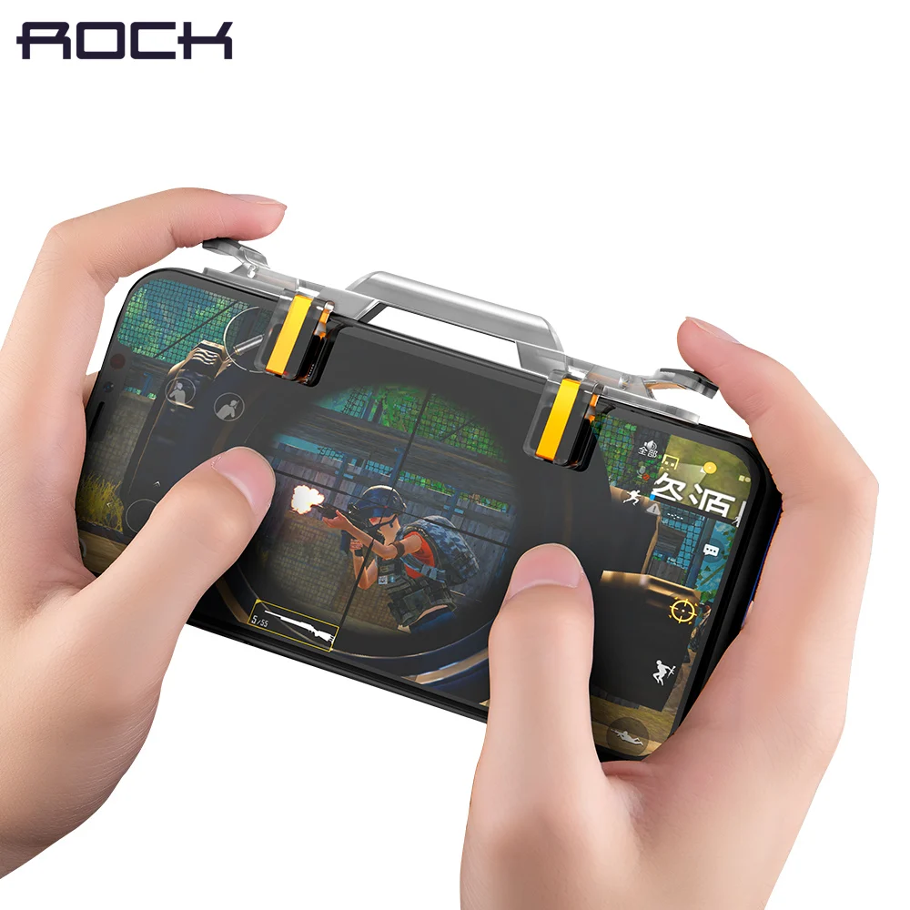 

ROCK Mobile Phone Gaming Trigger for PUBG Joystick Fire Button Aim L1 R1 Key L1R1 Shooter Controller for cell phone Game Android