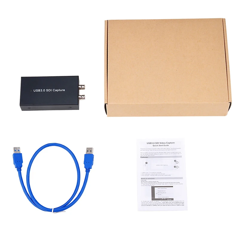 Black with Packing Новинка! SDI к USB 3,0 карта видеозахвата HD видео рекордер коробка 1080P 60FPS устройство записи игры для MAC Windows прямая потоковая передача - Цвет: Black with Packing