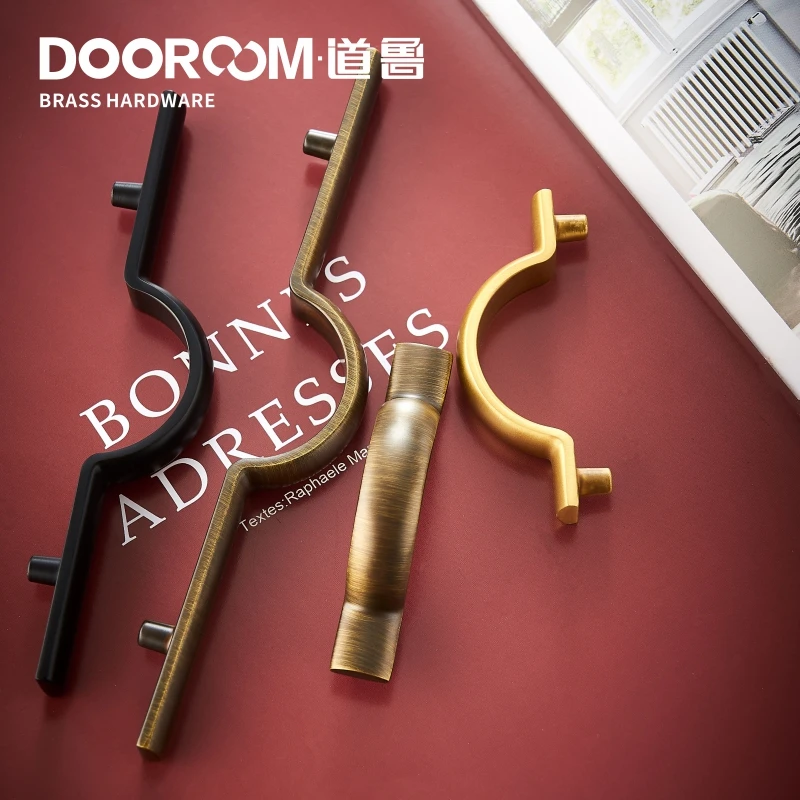 Dooroom, латунный мебельный светильник с ручками, роскошный, золотой, черный, тянет шкаф, шкаф, комод, Обувной Ящик, ящики, ручки шкафа