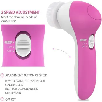 

Portable 8-in-1 Facial Brush Cleansing System Massager Face Cleanser Brush with 8 Brush Heads Electronic Cleansing Brush