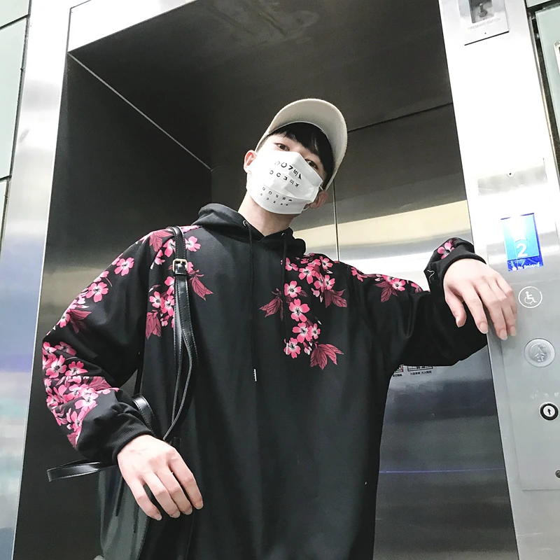 Зима кальмар вишневый цвет Толстовка пара романтическая мода Harajuku дикая повседневная одежда для девочек мужской