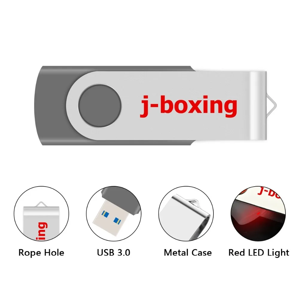 J-boxing Серый 16 ГБ флеш-накопитель USB 3,0 металлический вращающийся Thumb Pen Memory Stick Pen Drive 32 ГБ 64 ГБ, флешка компьютер Mac планшет
