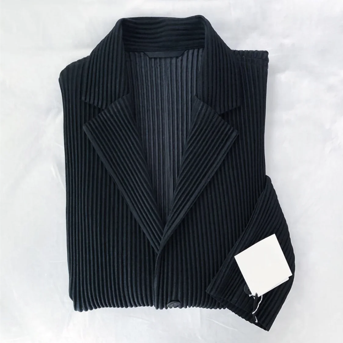 Miyake костюм Плиссированное пальто основа плиссе, Драпированное повседневное ins стиль простой костюм пальто на пуговицах