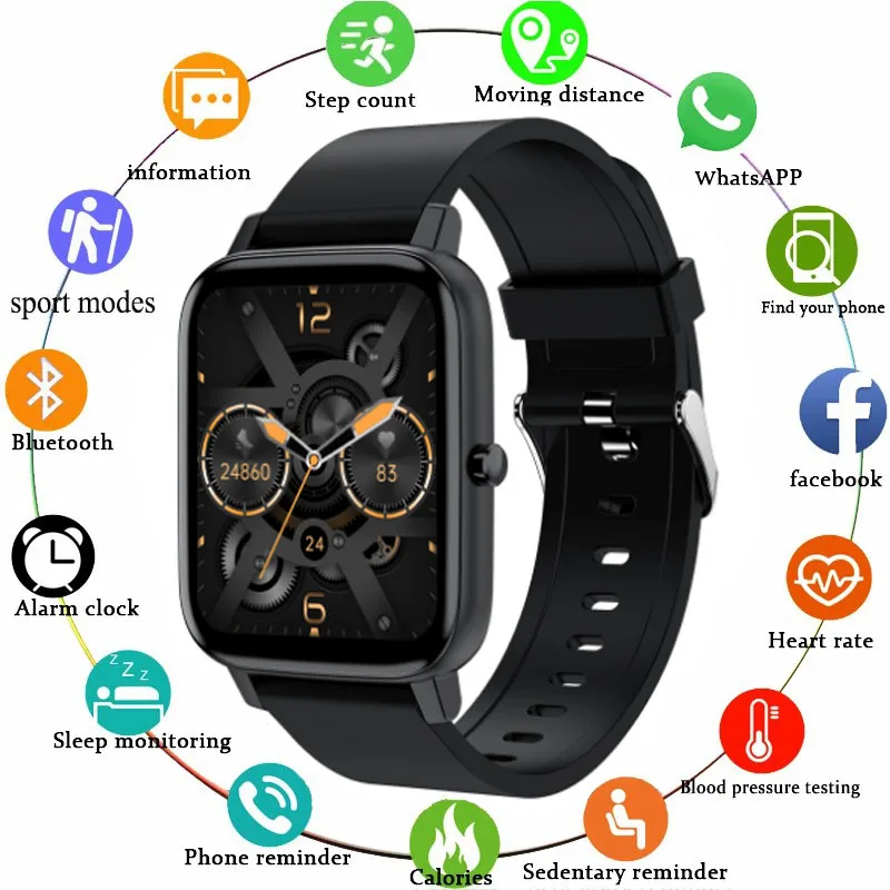2021 Full Touch Screen Sports Tracker Smart Watch Heart Rate Monitor Smart Bracelet For Xiaomi Huawei Apple