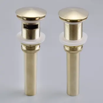 

Brushed Gold Basin Sink Pop Up Drain Bathroom Vessel Sink Waste Drain with Overflow Faucet Water Drain
