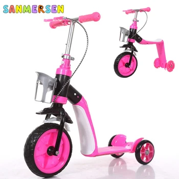 

Transformable Children Three Wheel Scooter Ride Walker Outdoor Indoor Tricycle Baby 2 In 1 Balance Bike Ride On Toys Stroller