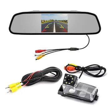 

Car 4.3 inch TFT in-Mirror Monitor and LED Adjustable Angle Rear View Camera for Nissan Tiida Versa Hatchback Livina Geniss