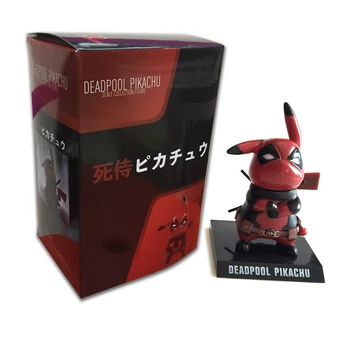 

Anime Pikachu Figure Cos Deadpool Figurine PVC Action Figure Pokemon Figures Cartoon Movie Toys Doll with Box 10CM for Kids Gift