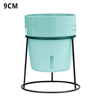

Balcony Simple With Iron Stand Indoor Decorative Garden Self Watering Living Room Green Planter Flowerpot Set Office Fleshy Home