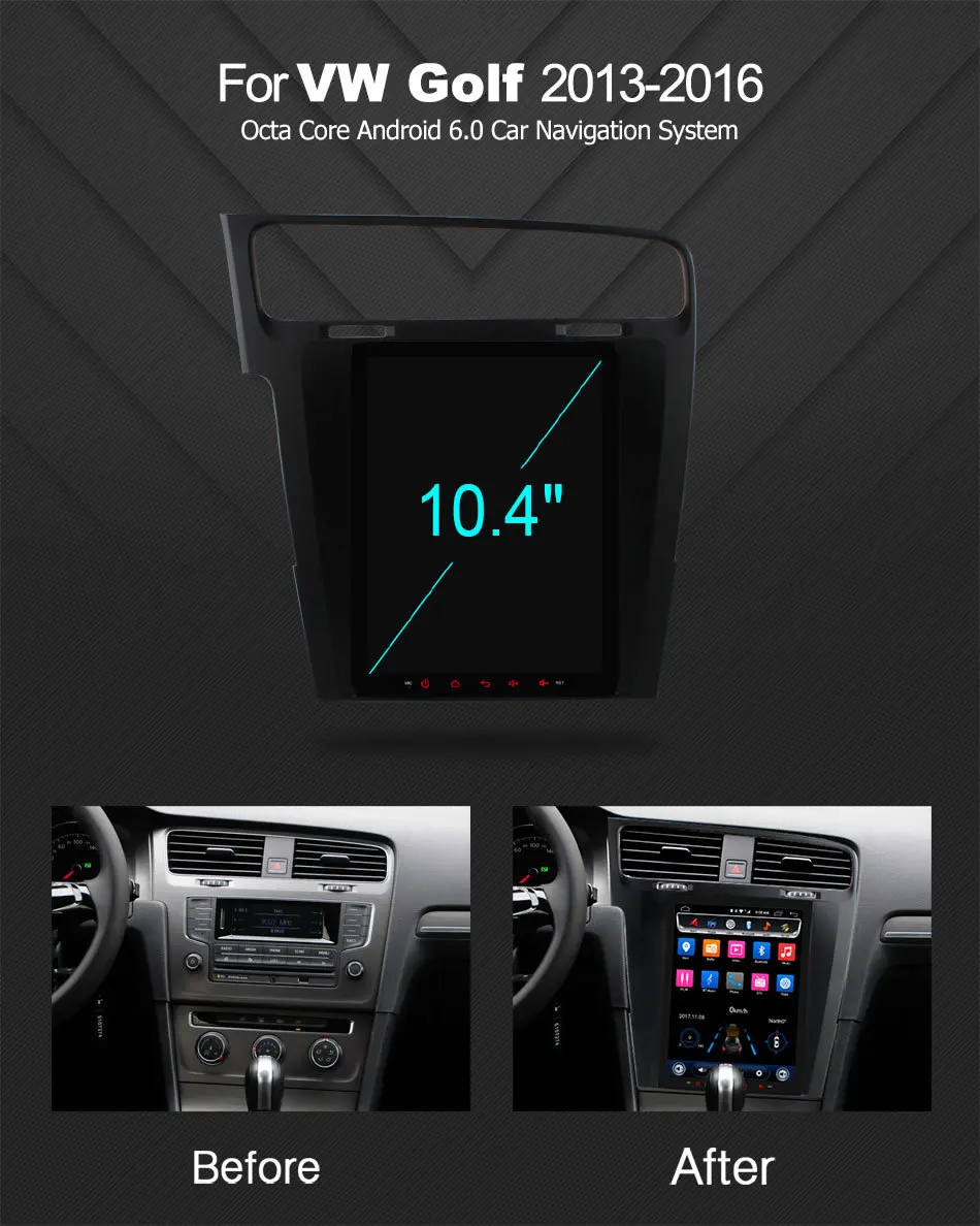 Ownice вертикальный 10," /9,7" Восьмиядерный 2G ram автомобильный dvd-плеер Android 6,0 навигационный GPS радиоприемник стерео для VW Golf 7 2013- 2.5D ips