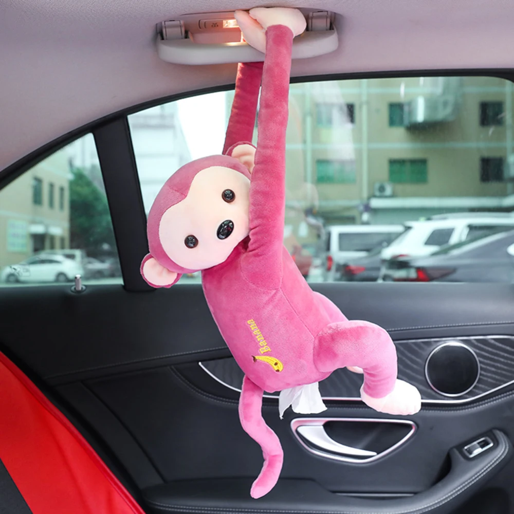 

Cartoon Monkey Paper Napkin Tissue Box Home Car Paper Holder Organizer