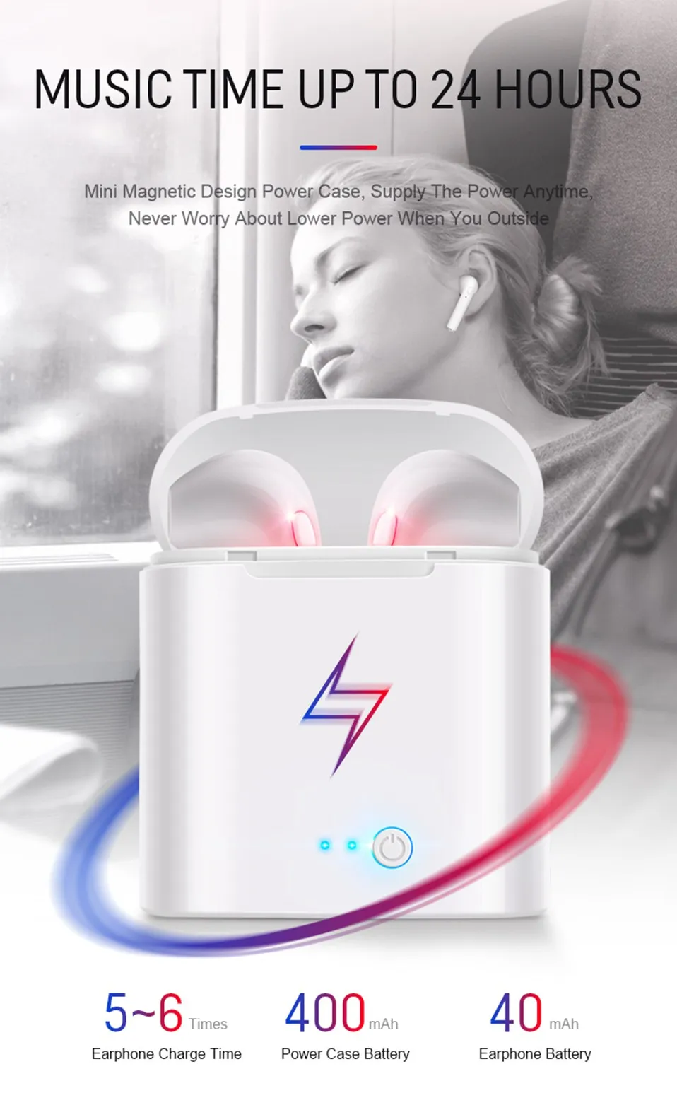 i7S TWS Wireless Bluetooth Earphone 5.0 Air Mini Headphones with Charging Case Noise Cancelling Sports Music Earphone i7s PK i30 (5)
