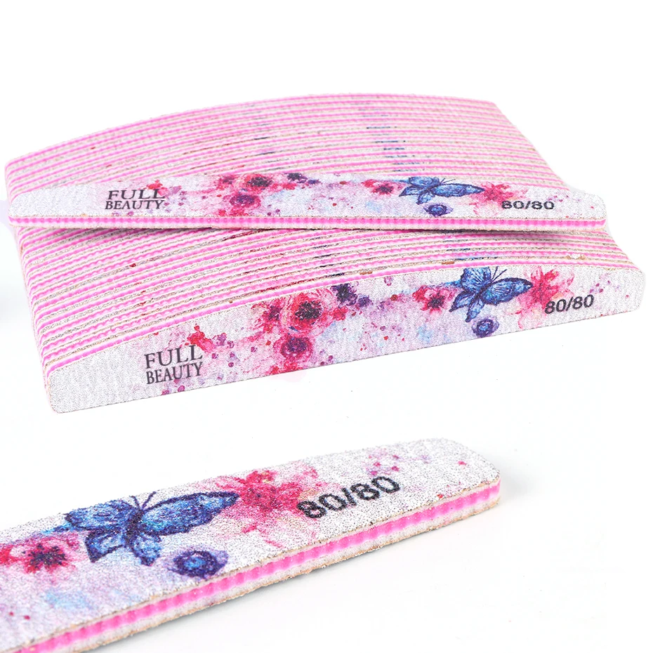 1pcs Washable Colorful Nail Files Grinding 80/100/150/180/240/320 Flower Design Block Buffer Manicure Tools LY1523