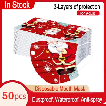 

Kid Disposable Medical Face Mask Surgical Christmas Theme Santa Claus Mask Three-Layer Disposable Earloop Printed Mask For Adult