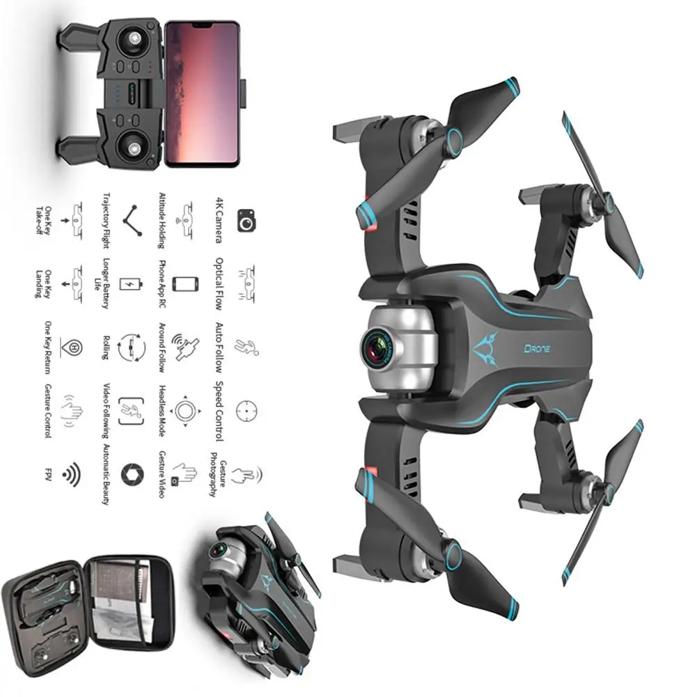 S20W wifi FPV 1080P HD камера 18 минут время полета складной Радиоуправляемый Дрон Квадрокоптер с чехлом пульт дистанционного управления Самолет