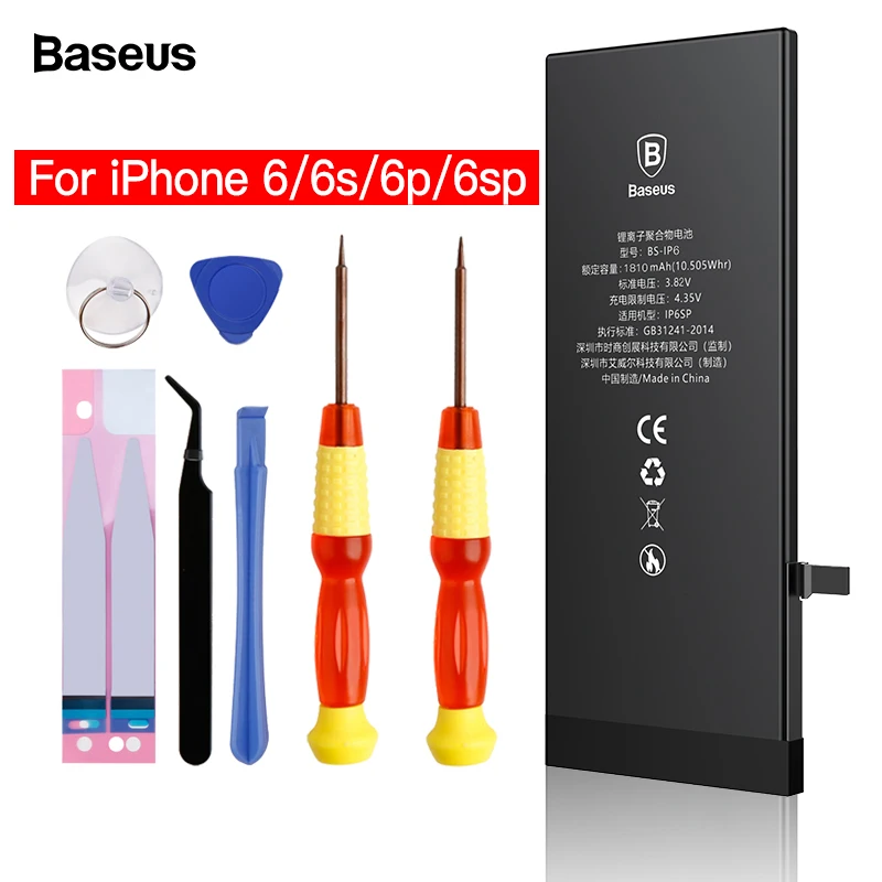 

Baseus Original Mobile Phone Batteries For iPhone 6s 6 s Plus 6p Internal Bateria Replacement Real Capacity Battery For iPhone 6