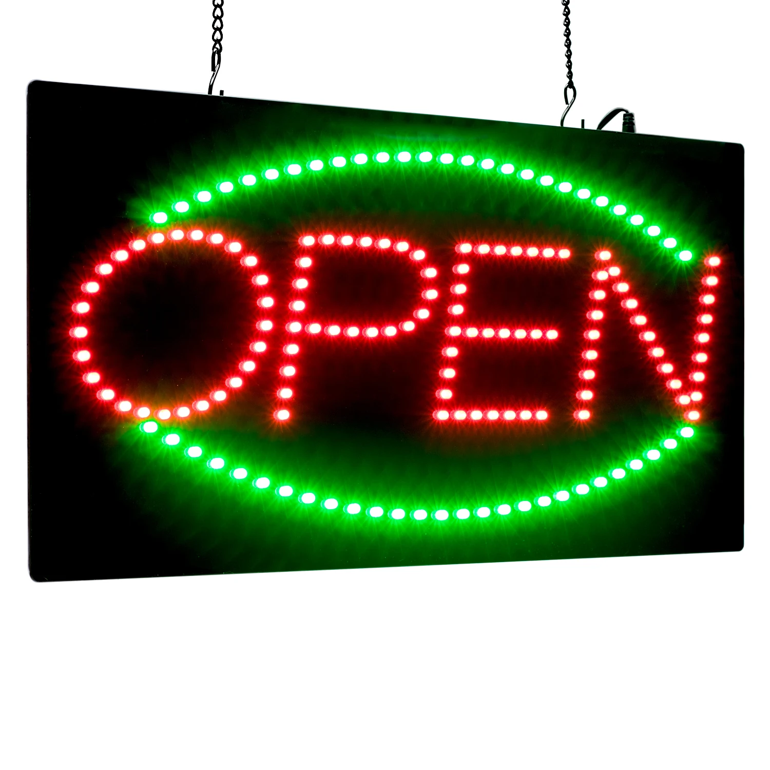 Oval LED Neon Portable 48CM Open sign Board Red and Green & 2 Light Modes for Beauty Salon Nail Sushi Bakery Barber Massage |