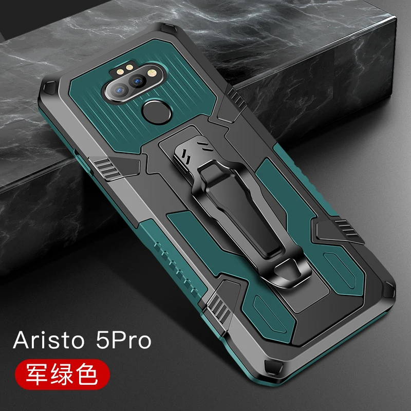 LG Aristro 5 용 방탄 케이스 LG Aristro 5 Pro Cover 용 방진 벨트 클립 홀스터 커버 Caso Coque Fundas Capa