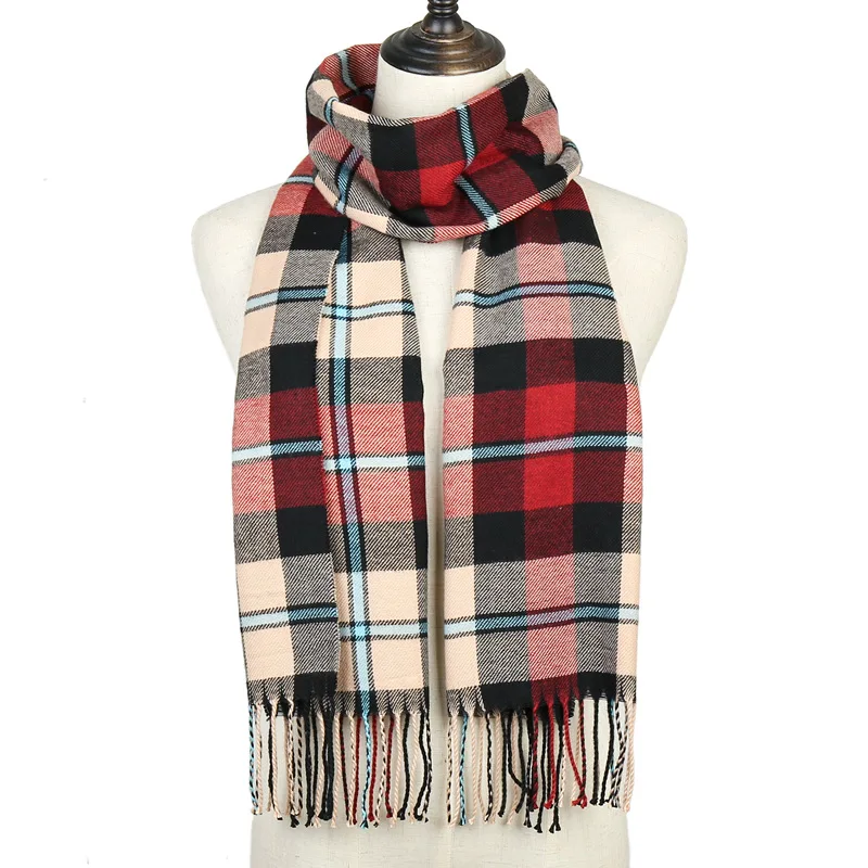 

Luxury brand cashmere scarf 2019 winter warm plaid scarves for women neck warmer foulard femme ladies shawls and wraps